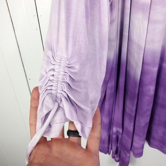 Catherines Top Womens 2X Ombré Colorblock 2 In 1 Combo Layer Cinched Sleeves - Picture 5 of 9